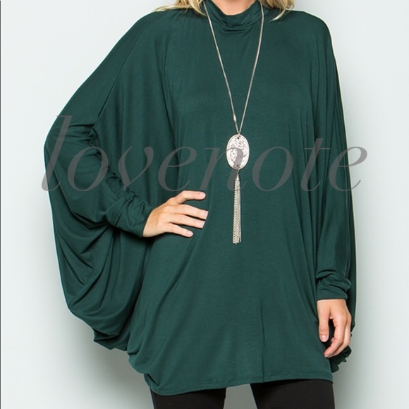 1 left! Sz S • Batwing Sleeve Poncho Tunic Blouse - Picture 2 of 5